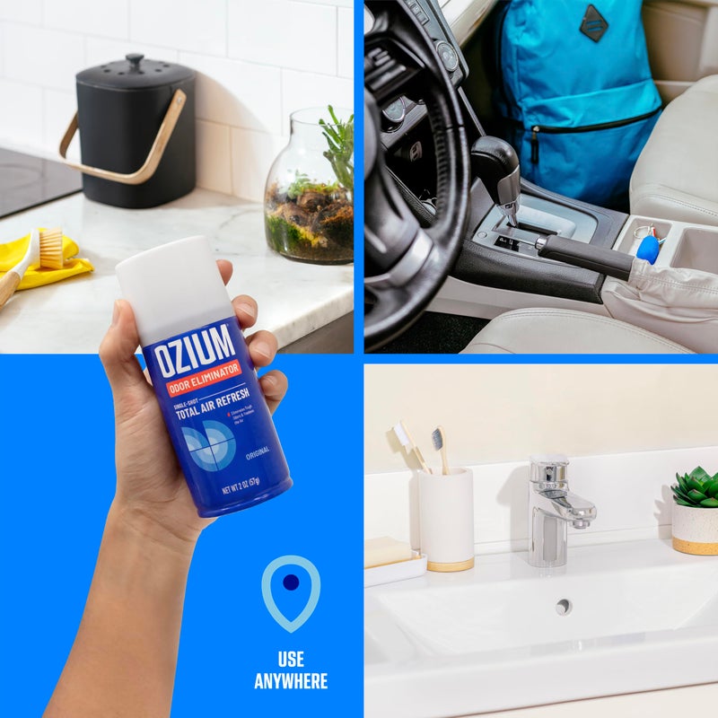 Ozium Air Sanitizer  2 oz Car Fogger: Single-Shot Smoke Odor Eliminator & Car Air Freshener (Carbon Black  4 Packs) - Image 5